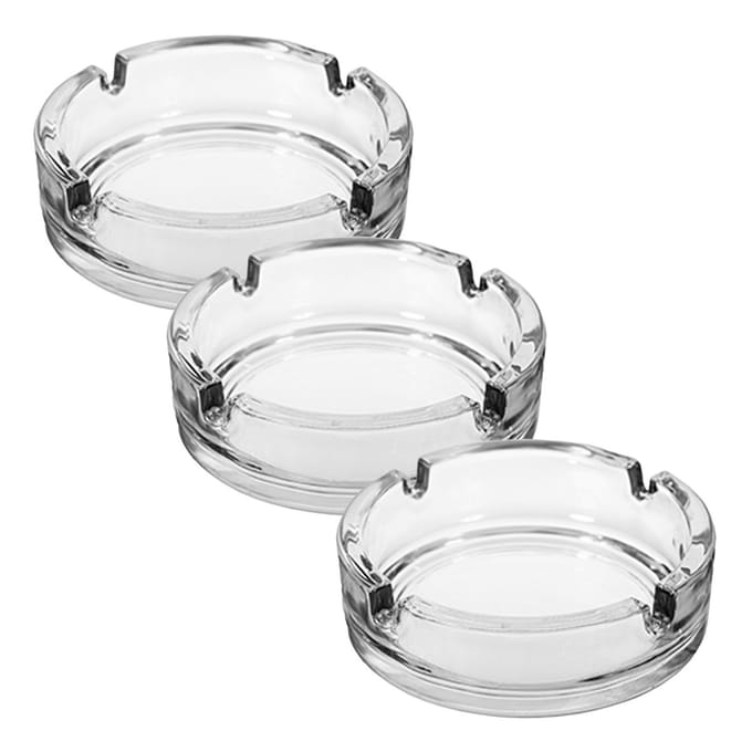 Alessandro Asbak - rond - glas - 6x stuks - 11 cm - binnen/buiten - asbakken