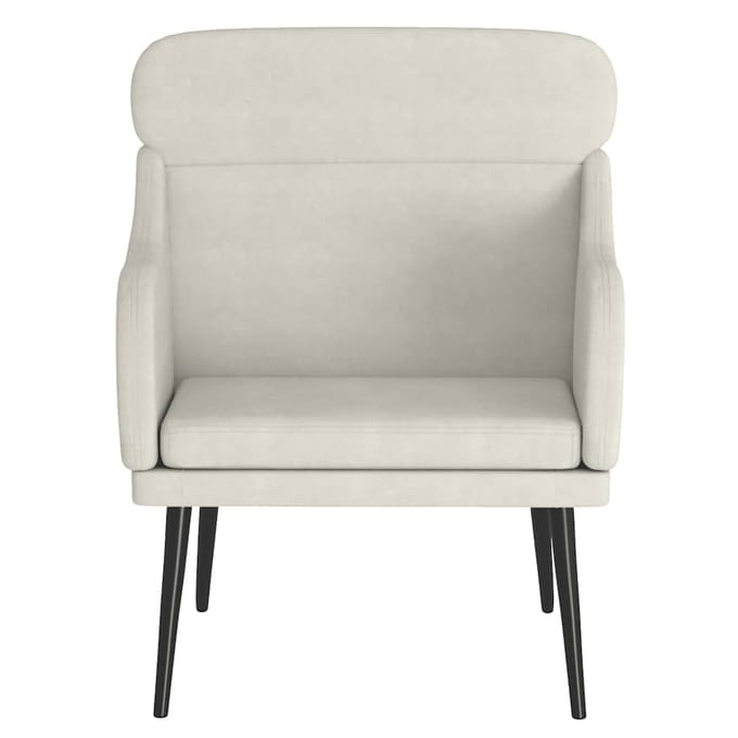 vidaXL - Fauteuil - 63x76x80 - cm - fluweel - crèmekleurig