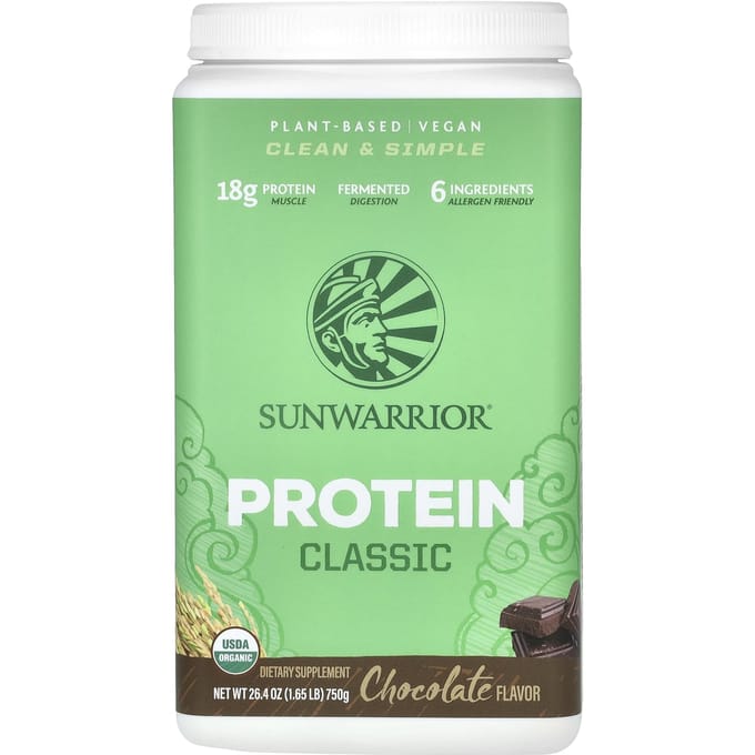 Sunwarrior Protein Classic Organic (750g) Chocolate - Eiwitten - Veganistisch eiwit