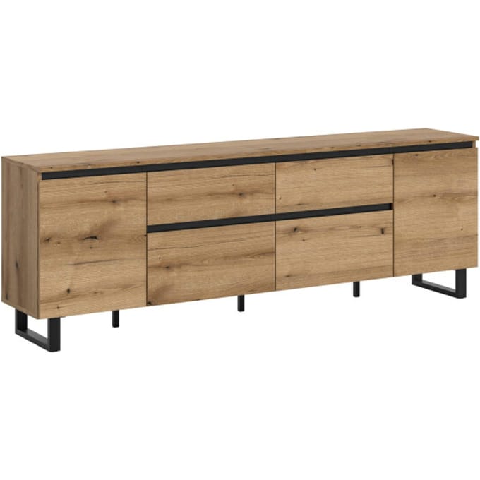 Tomasa Lowboard Evoke Oak NB Zwart - 36x188x65cm