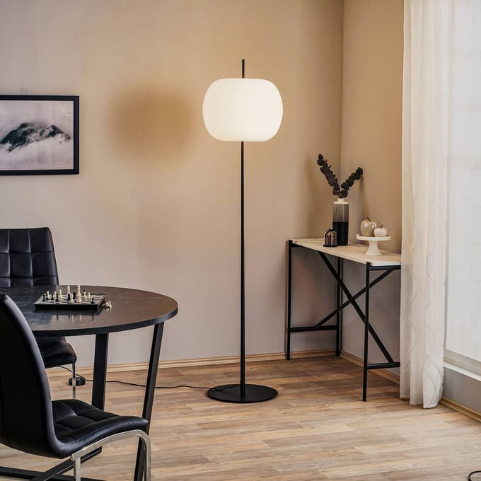 kdln vloerlamp Kushi XL, zwart, hoogte 185 cm, dimmer