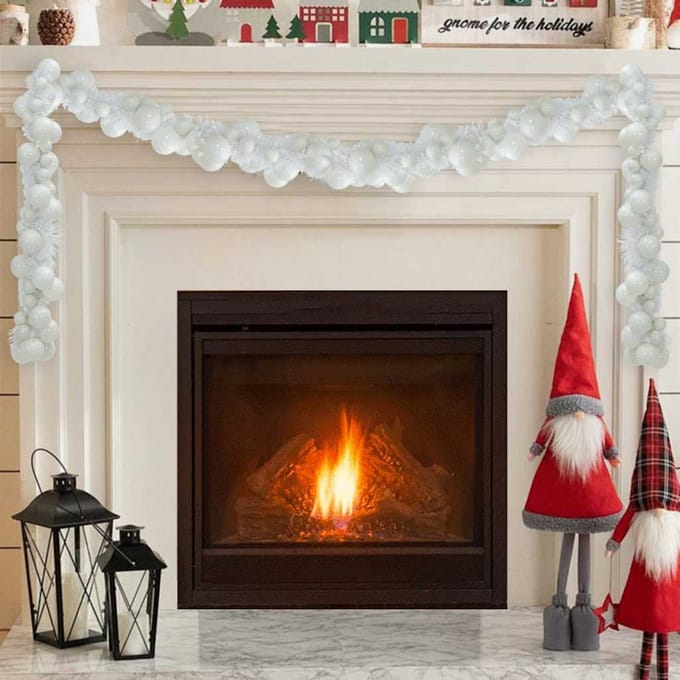 vidaXL - Kerstbal - Guirlande - LED's - Wit - 186 - cm - Polystyreen