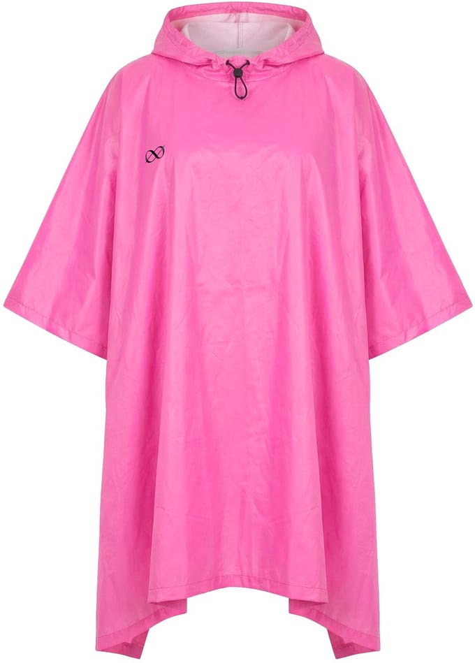 Laurasøn - Dames - Functionele regencape unisex print capuchon - Neon-fuchsia - Maat 1