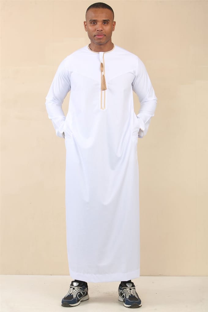 Omani Eid witte Thobe Saudi Emirati Jubba-jas voor heren