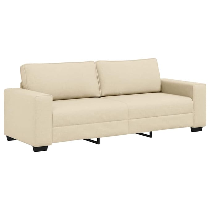vidaXL - 3-zitsbank - crème - 220x77x82 - cm - stof