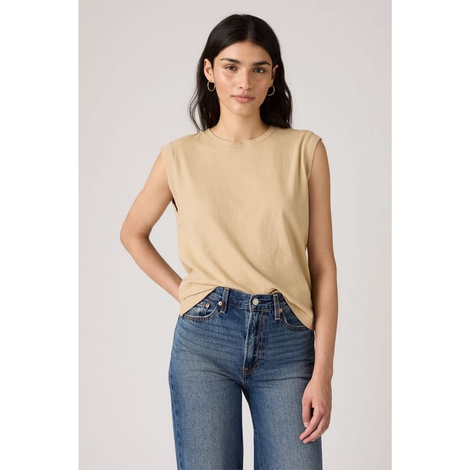 Levi's Boxy Tank Top Tan Taglia: S | Canottiere Outlet | Donna
