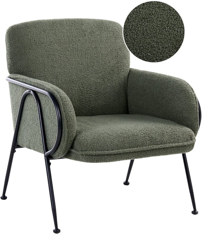TRYSNES - Fauteuil - Groen - Bouclé