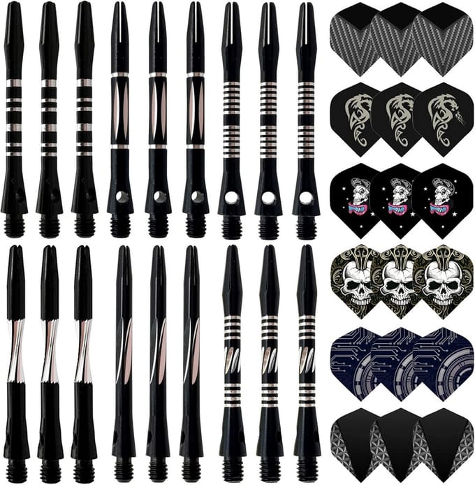 Dartpijlen Assortiment: 36 Stuks Dartschachten met Vleugels