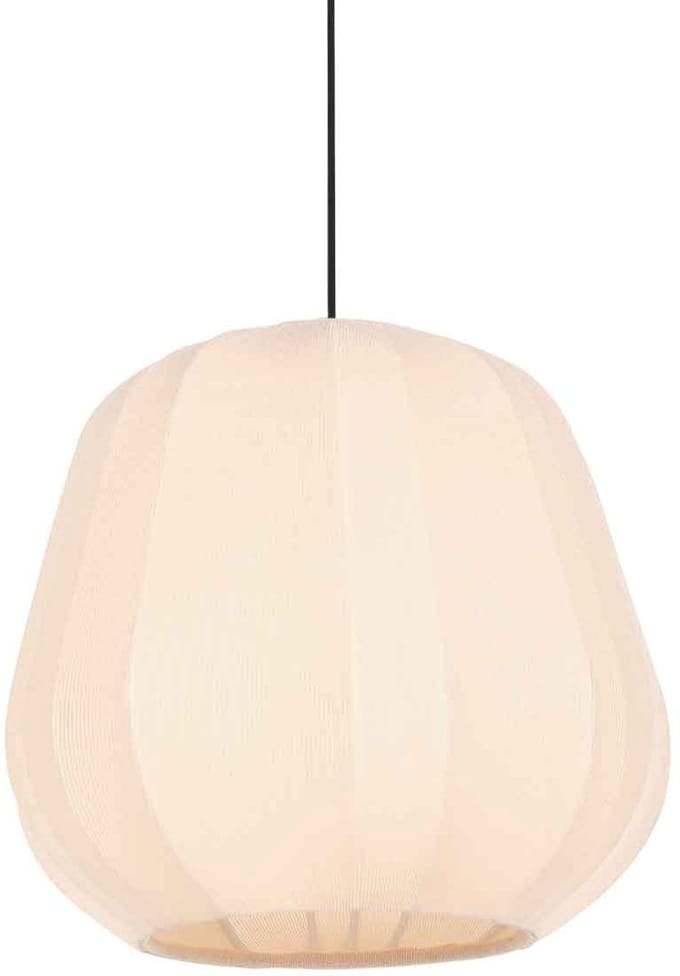 Hanglamp Sable 4123CR - trendy crème linnen kap Ø28 cm - verstelbaar van 30 tot 150 cm - metaal en textiel - Anne Light Home
