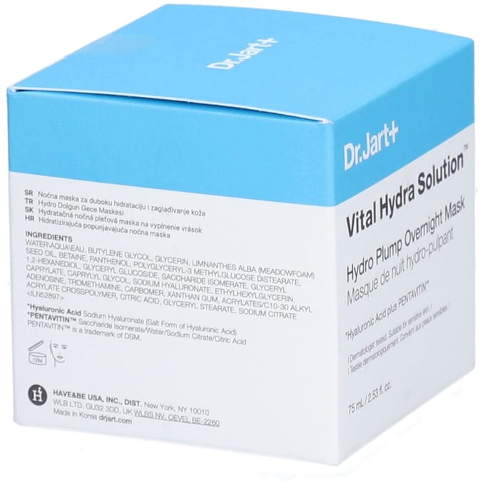 Dr Jart+ Hydraterend Hydro Plump Nachtmasker Voor Opvulling Dr Jart+ - Vital Hydra Solution Hydraterend Hydro-plump Nachtmasker Voor Opvulling