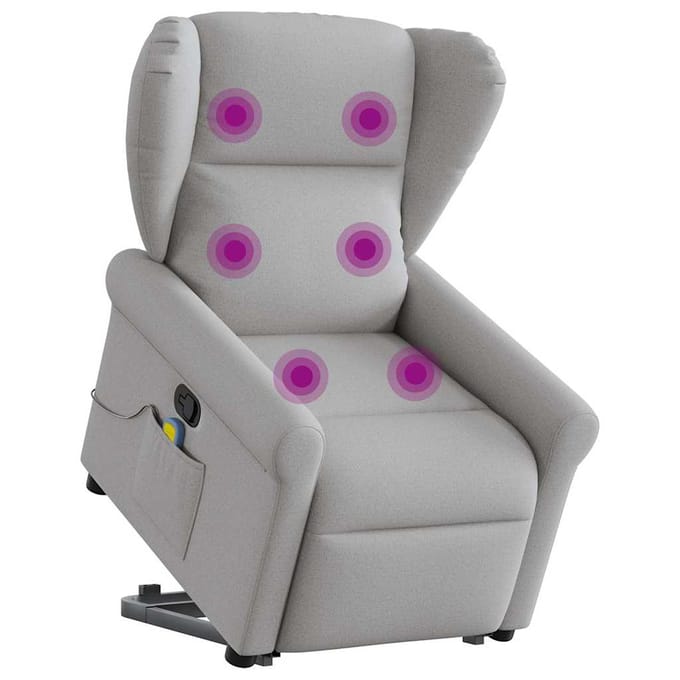 vidaXL - Sta-op-massagestoel - verstelbaar - stof - wolk - grijs