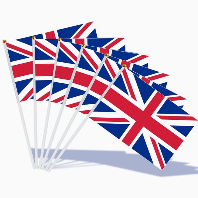Solidchoice - Set van 30 Union Jack Stickvlaggen voor Feesten