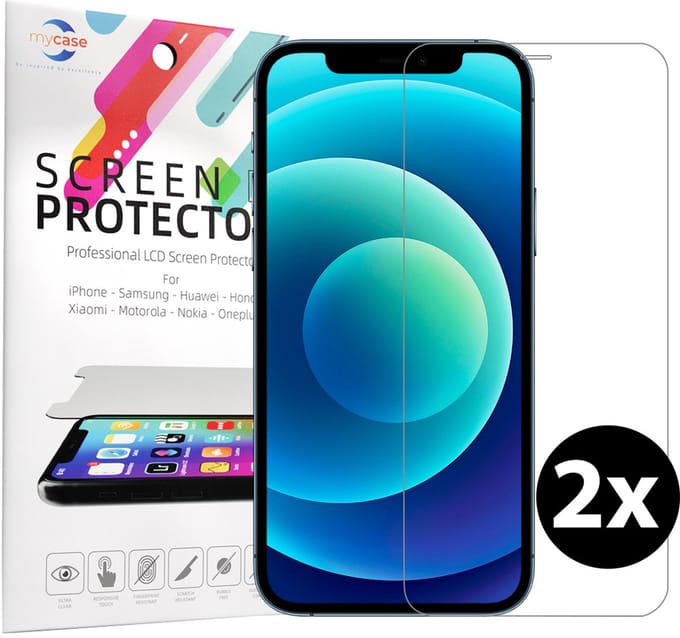 Geschikt voor iPhone 12/12 Pro Screenprotector Tempered Gehard glas - 2 stuks beschermglas