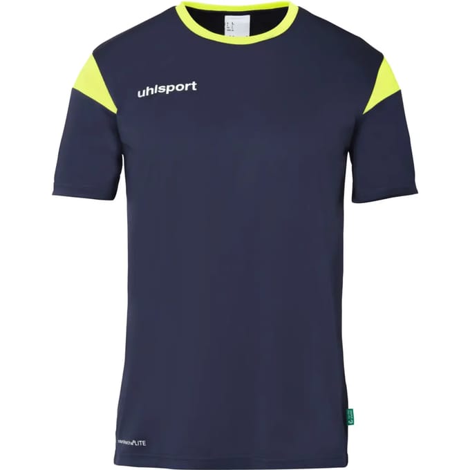Uhlsport Squad 27 Shirt Korte Mouw Heren - Marine / Fluogeel | Maat: M