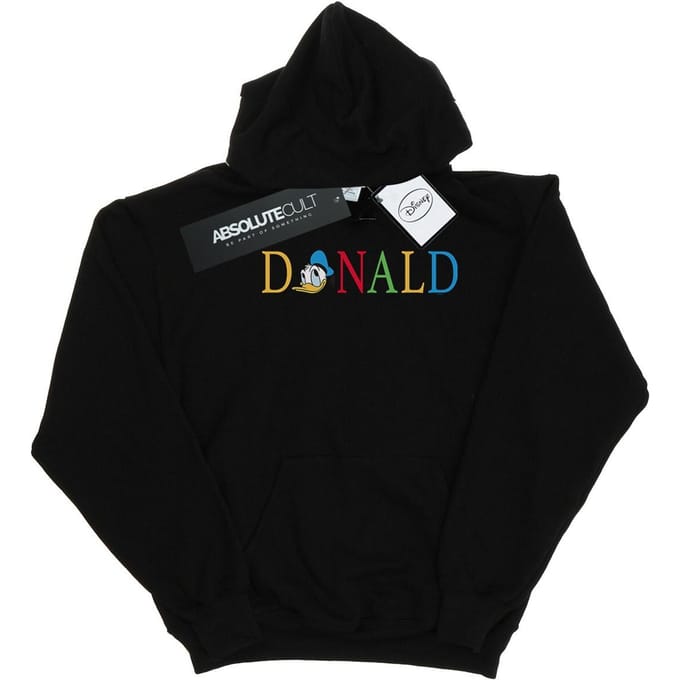 Disney Heren Donald Duck Letters Hoodie (Zwart)