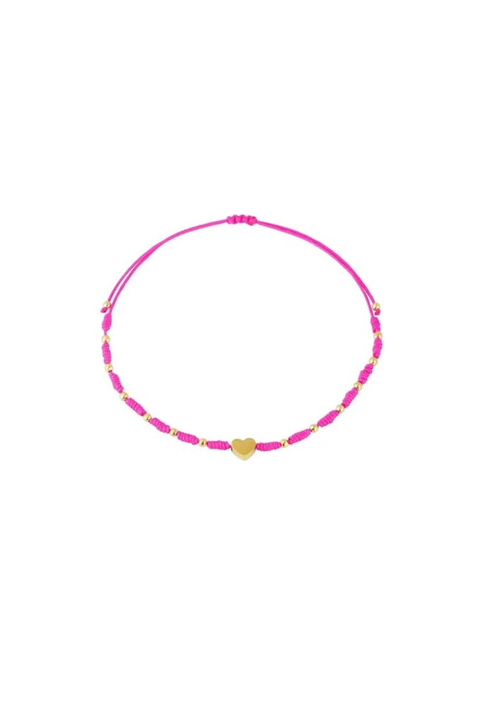 Yehwang armbandje - hartje - fuchsia - rose - valentijn - liefde - Moederdag