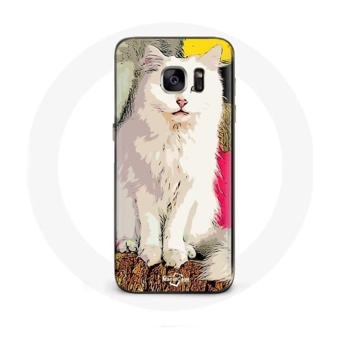 Coque Samsung Galaxy S7 Turc de Van Chat Blanc aux yeux bleu et jaune