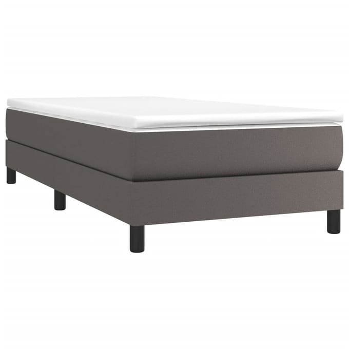 vidaXL - Boxspring - bed - kunstleer - grijs - 80x200 - cm
