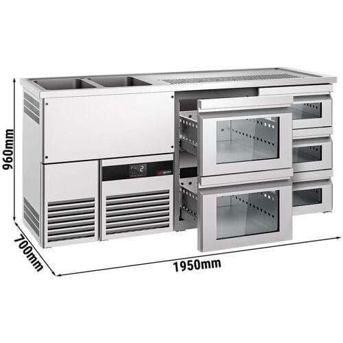 GGM Gastro Bierkoeling PREMIUM - 1950x700mm - 5 laden zilver