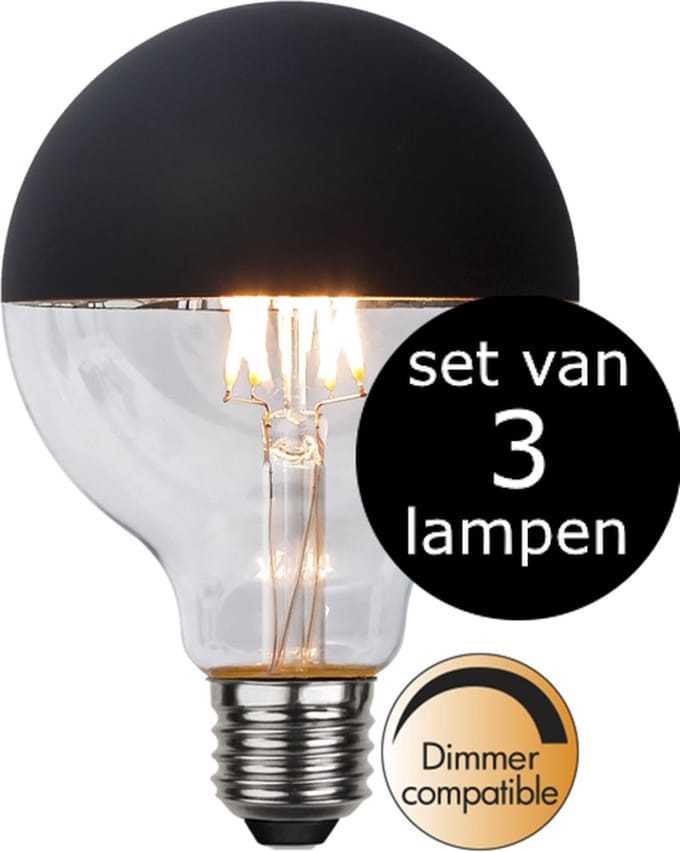 3-Pack | G95 Globelamp - E27 - 2.8W - Extra Warm Wit - 2700K - Dimbaar