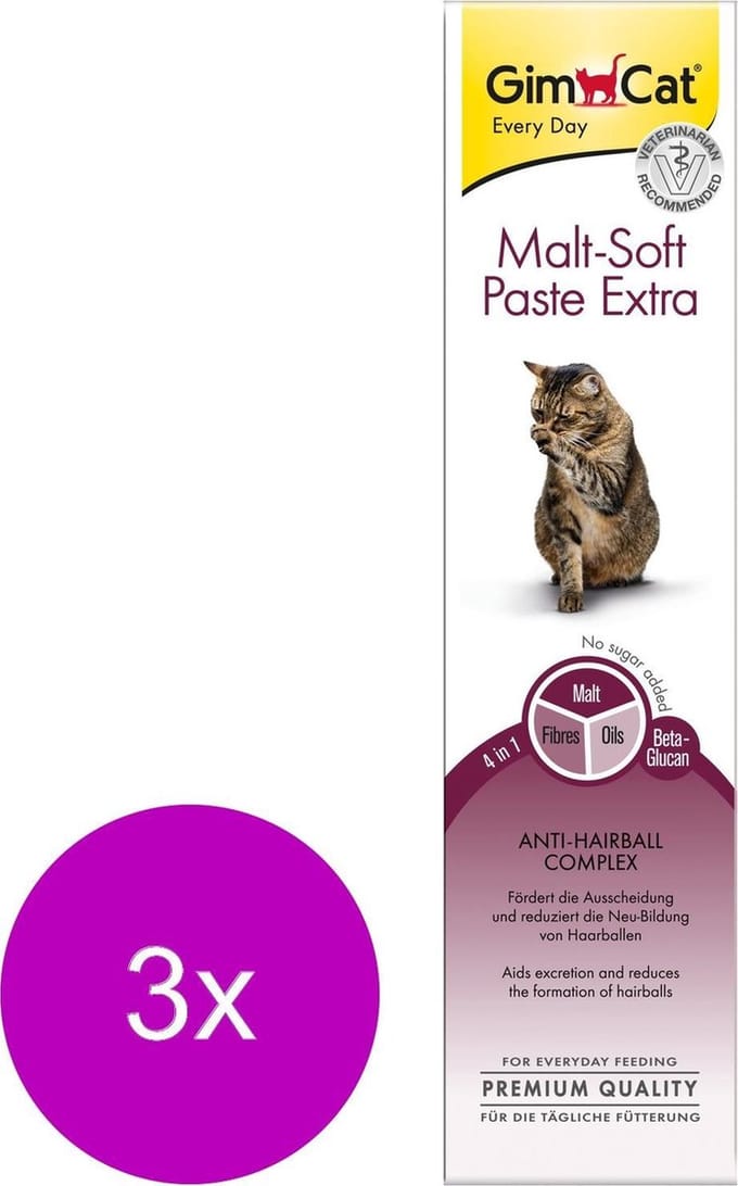 Gimcat Malt-Soft Pasta Extra - Kattensnack - 3 x 200 g