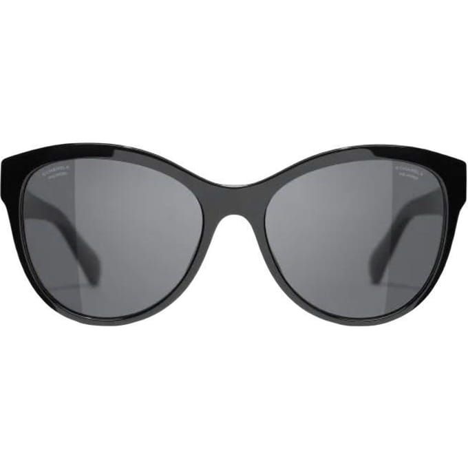 Lunettes de soleil Chanel Chic Décontractées Classiques Papillon Unisexe CH5458A-C622T8 Basic Packaging-Eyeglass Case+Box,55mm,Black gray