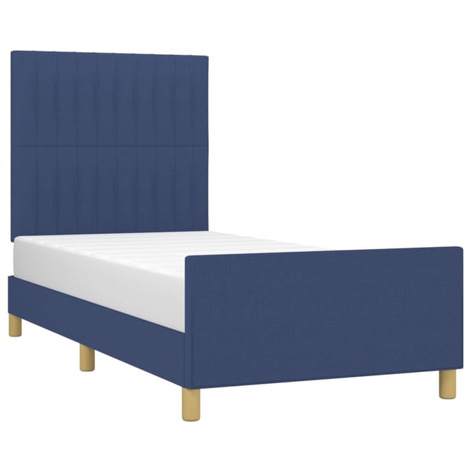 vidaXL - Bedframe - zonder - matras - 80x200 - cm - stof - blauw