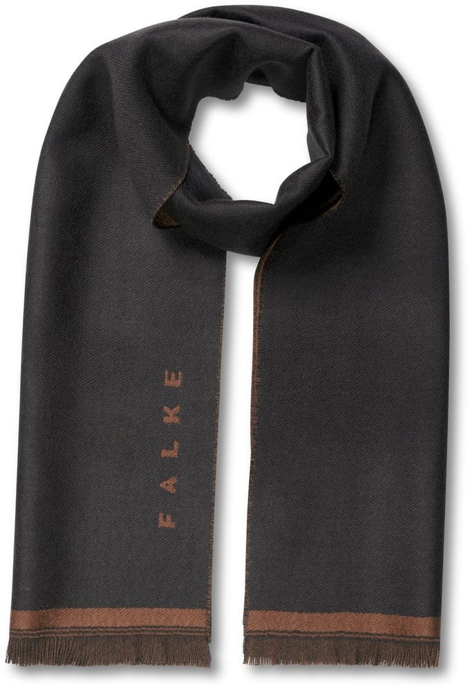 FALKE Basic Jacquard Logo sneldrogend warm wol wintersjaal unisex bruin - maat ONESIZE