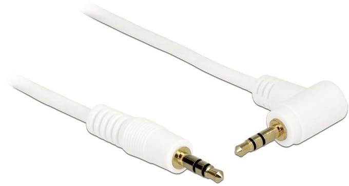 3,5mm Jack stereo audio kabel - haaks - verguld / wit - 2 meter