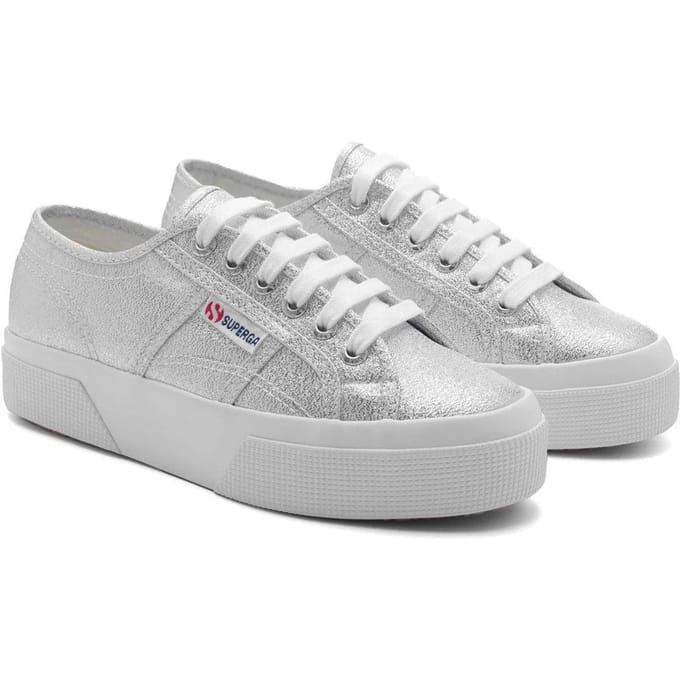 Superga Dames/Dames 2740 Lame Platform Trainers (Grijs Zilver)