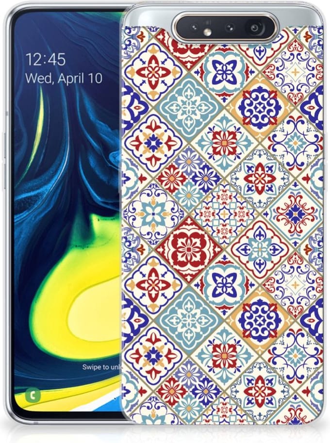 Samsung Galaxy A80 TPU Siliconen Hoesje Tiles Color