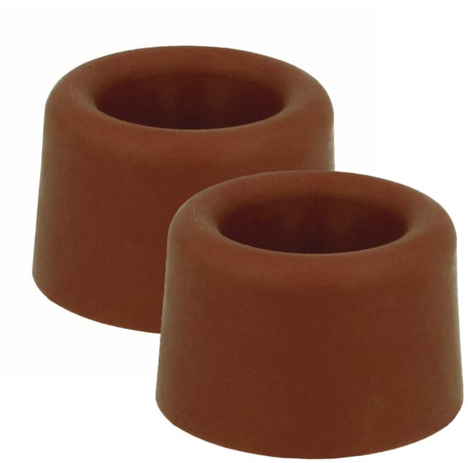 Benson Deurbuffers / deurstoppers rubbers - 2x - bruin - 30 x 25 mm - met schroefbevestiging