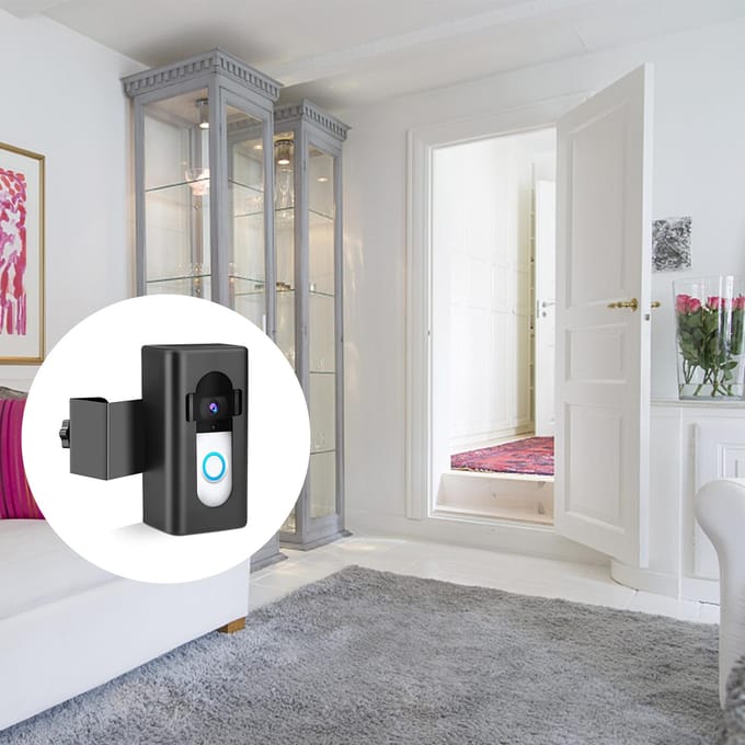 Support de sonnette vidéo antivol, Installation facile, sans perceuse, Compatible avec Blink noir