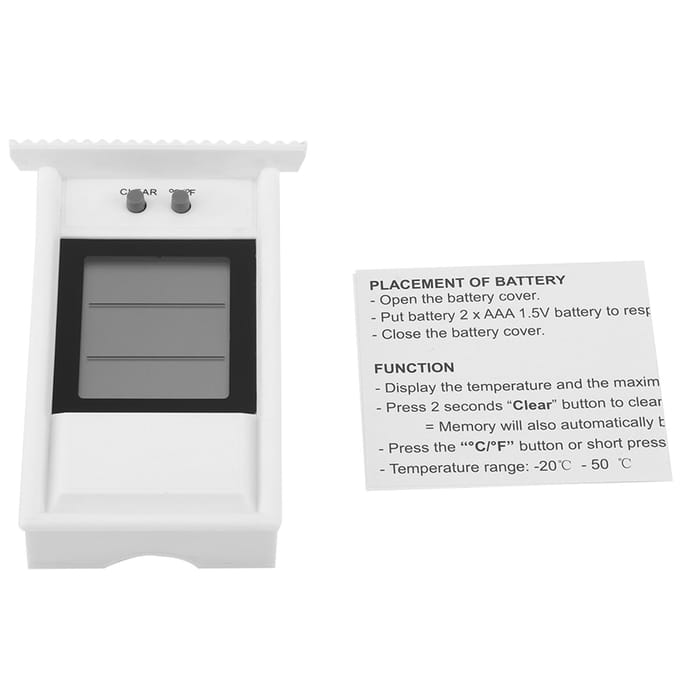 Digitale Hygrometer Binnenthermometer Waterdichte tester temperatuurregelaar(Wit) White gray