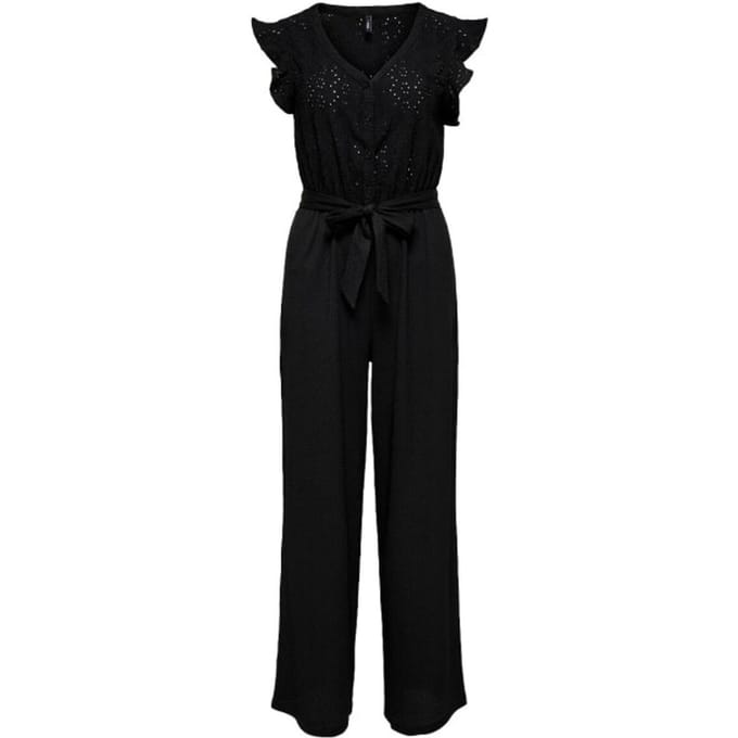 regular fit jumpsuit met ajourwerk model 'LELISA'