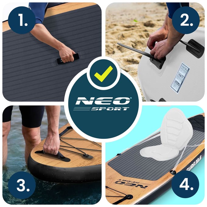 Neo-Sport Aquasurf - Opblaasbare SUP - 320cm - Antislip - Compleet met Accessoires