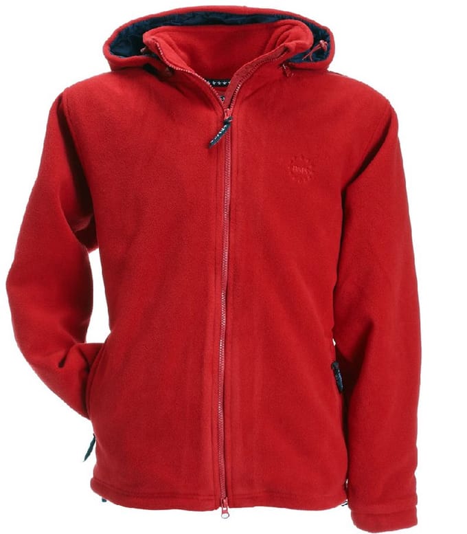 BMS Fleece Windsmoother-jassen met capuchon, rood