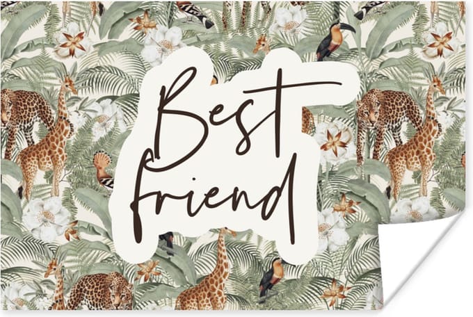 Poster Best friend - BFF - Quotes - Vriendschap - Spreuken - 90x60 cm