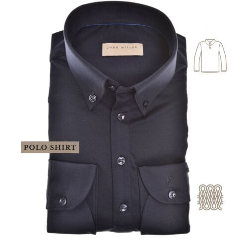 John Miller Polo Slim Long Sleeve Cutaway Tricot Navy / male