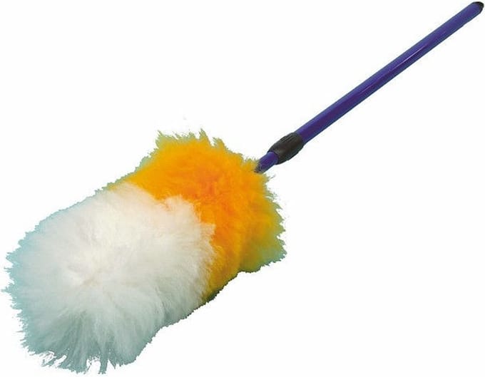 Plumeau telescoopsteel lamswol schoonmaak accessoire multi kleur.