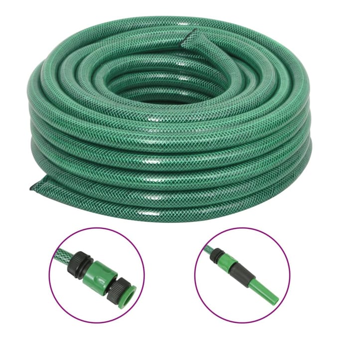 vidaXL Tuinslang met koppelingsset 0,75'' 20 m PVC groen