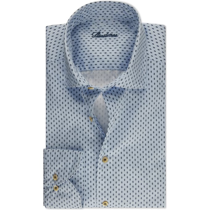 Stenströms Slimline/72, Rc Cuff, Sport Light Blue Pattern Taglia: S | Camicie Business Outlet | Uomo | Blu