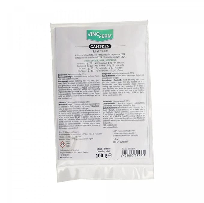 Kaliumpyrosulfiet Vinoferm Campden 100g