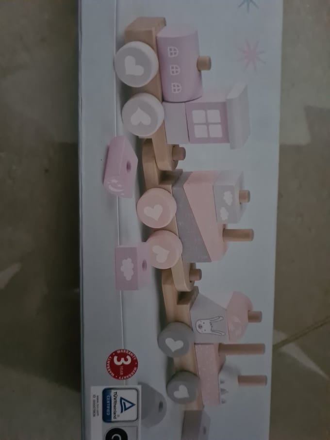 Playtive houten trein roze 40cm
