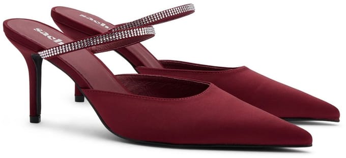 Sacha - Dames - Burgundy pumps met strass bandje - Maat 41