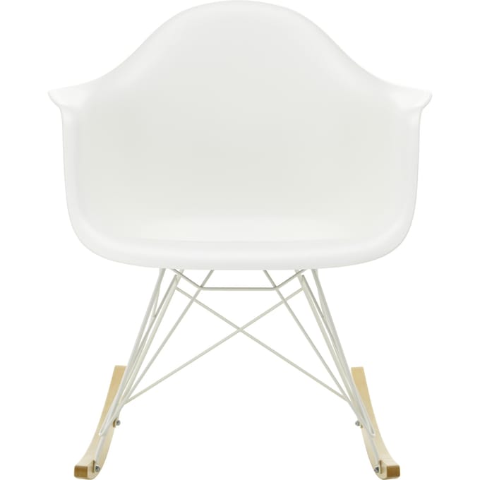 Vitra RAR Eames Plastic Armchair - wit - wit - sleden esdoorn goudkleurig