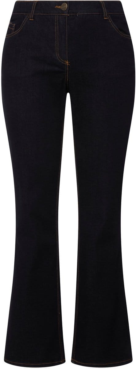 Ulla Popken - Dames - Jeans Marie bootcut comfortabele tailleband 5-pocketmodel - Donkerblauw denim - Maat 30