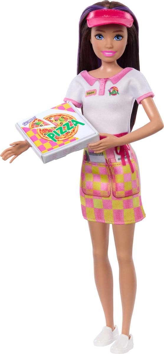 Barbie Skippe Pizzaserveerster - Met Pizza en Meeneemdoos - Barbiepop