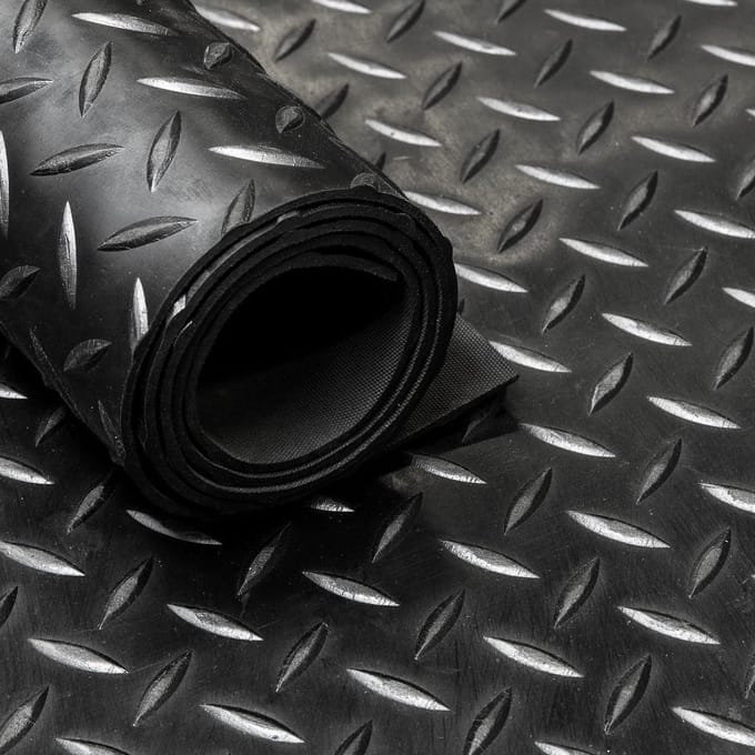 IVOL Rubbermat op rol - Diamant 3mm - Breedte 150 cm - Rubber loper - Per strekkende Meter
