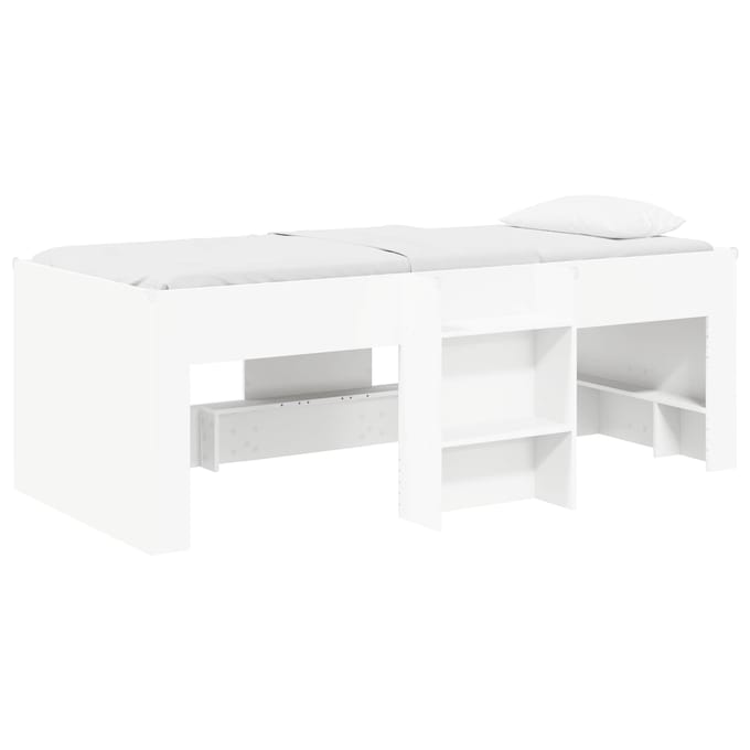vidaXL - Kinderhoogslaper - Wit - 75 - x - 190 - cm - Bewerkt - hout